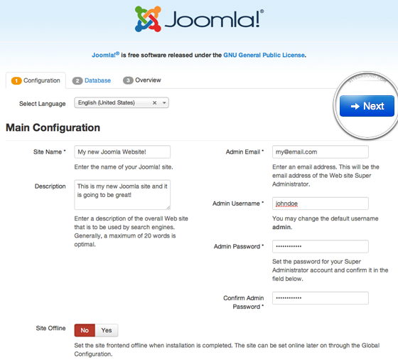 Joomla Step1