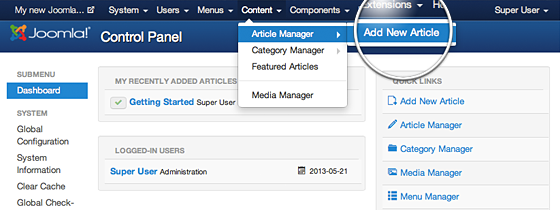 Joomla Article Page &Amp; How To Link Articles