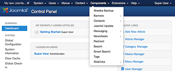 Joomla Component Page