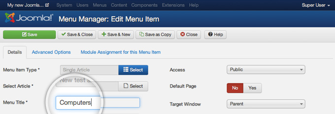 How To Create Drop-Down Menu In Joomla