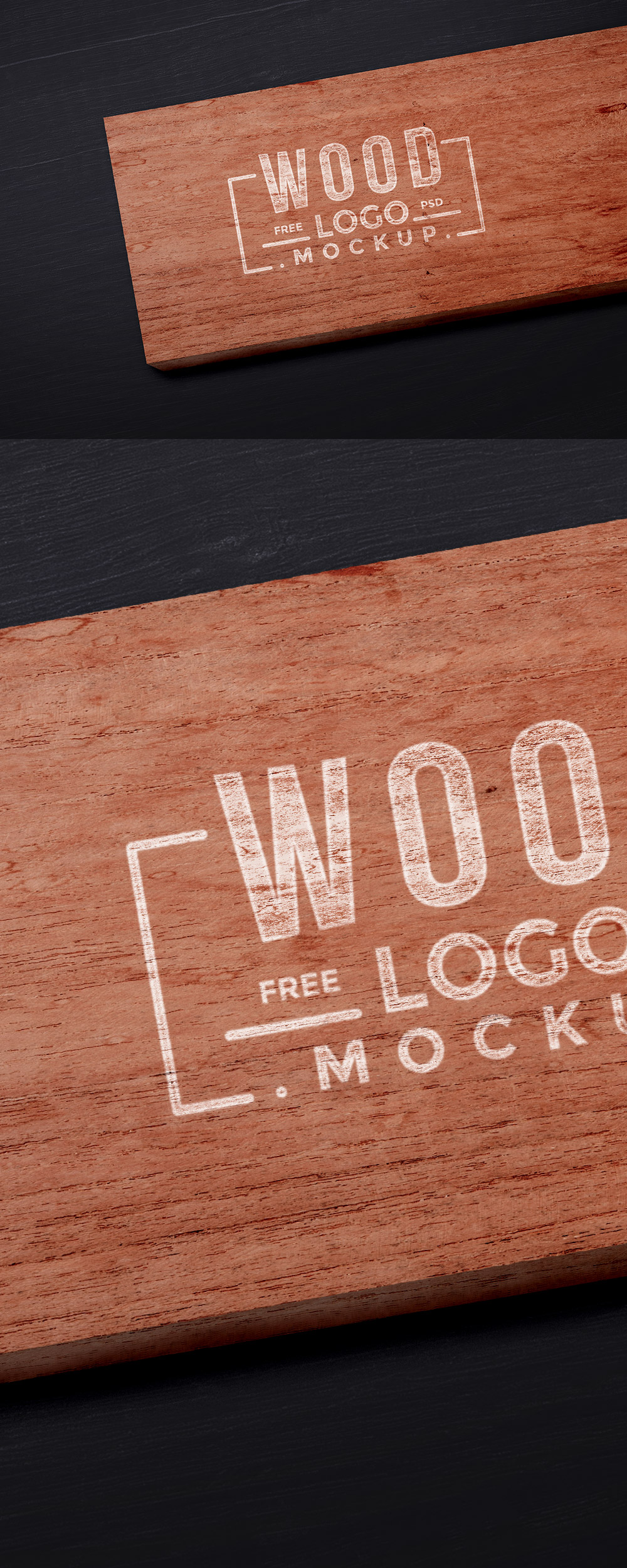 Photorealistic Free Wood Logo MockUp - Engine Templates