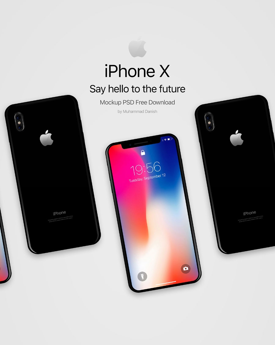 iPhone X Black Free PSD MockUp - Engine Templates