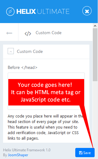 How to use Custom Code to set up Helix Ultimate Templates?