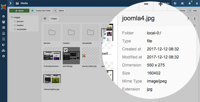 Joomla 4 Media File Properties