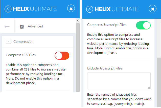 advanced settings Helix Ultimate