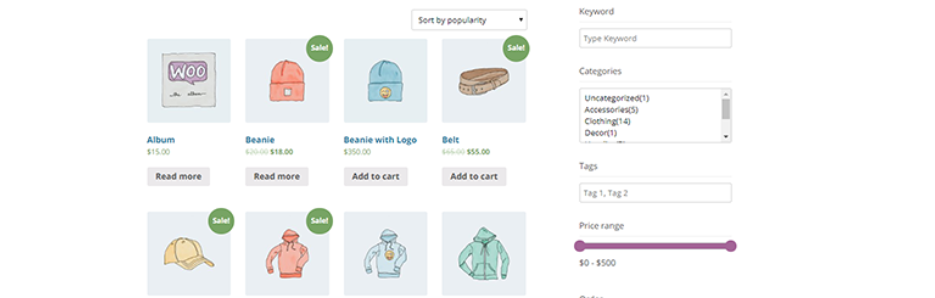 Woocommerce Shop Filter