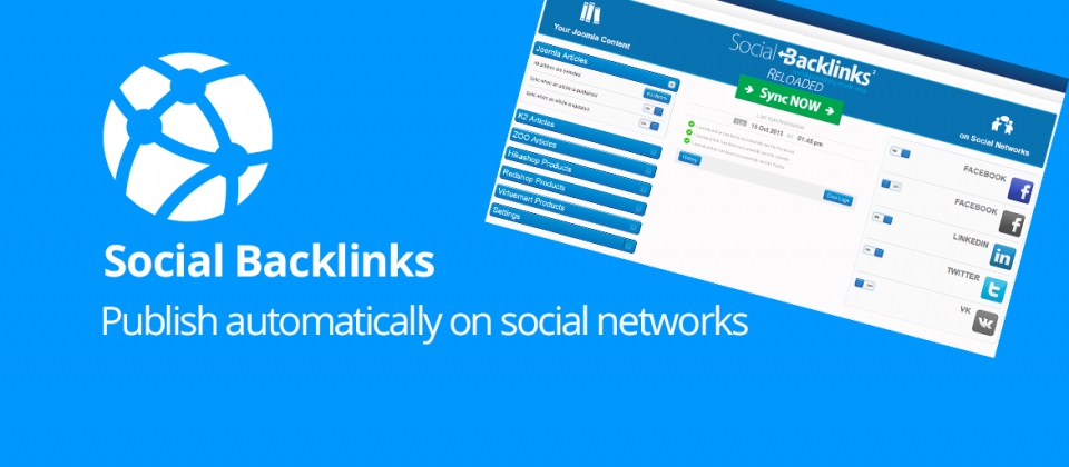 Social Backlinks Joomla Social Share Extension