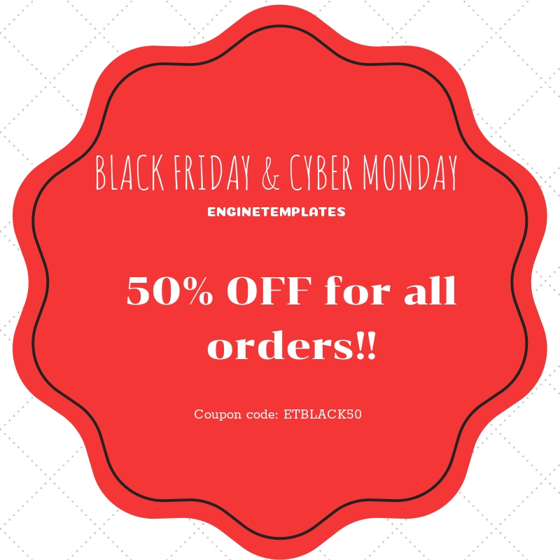 Enjoy A Great Black Friday & Cyber Monday With 50% OFF! - JustFreeWPThemes