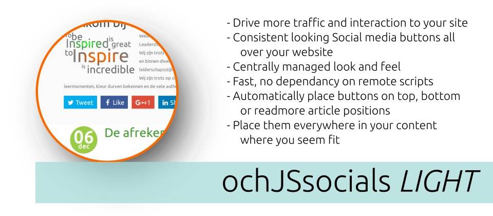 Ochjssocials Light Joomla Social Share Extension