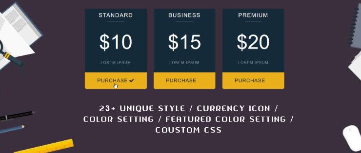 Wordpress Pricing Table Plugin
