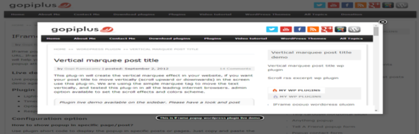 Wordpress Iframe Plugin