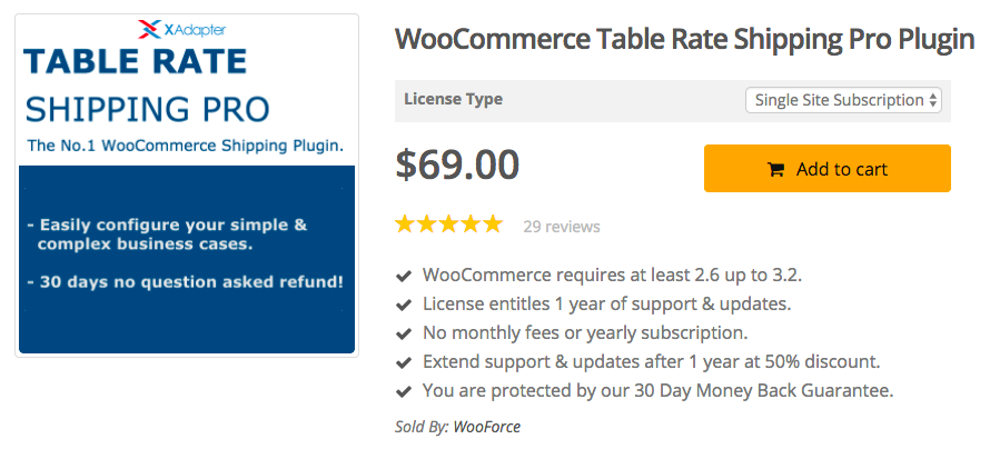 Woocommerce Table Rate Shipping Pro