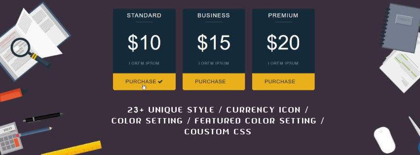 Elementor Pricing Table Addon