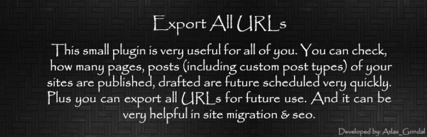Export All Urls