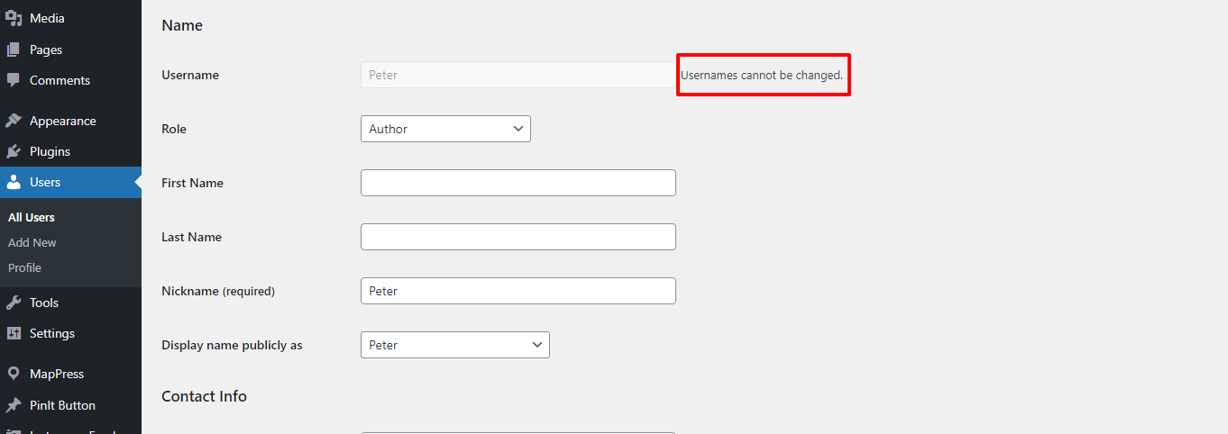 Change Username In Wordpress 1