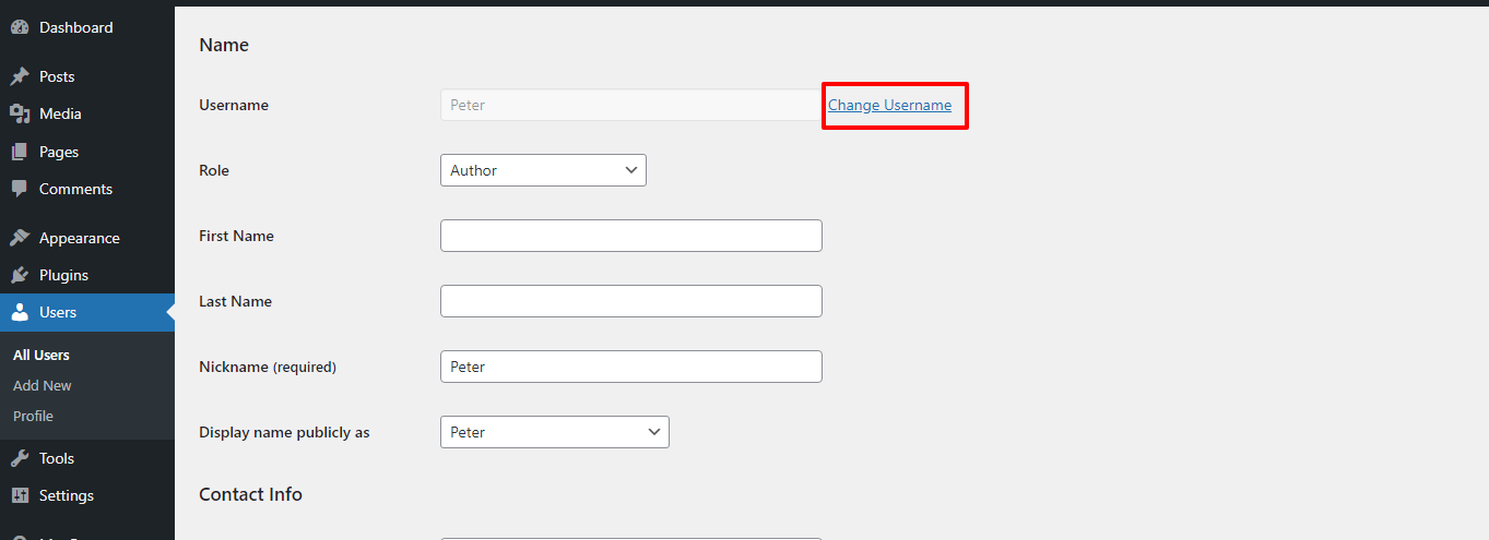 Change Username In Wordpress 6