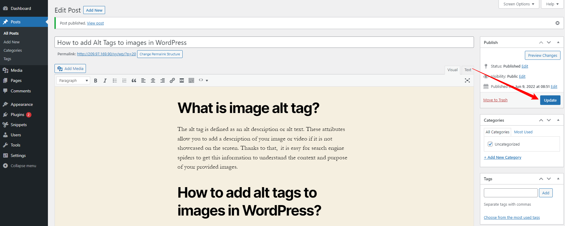 Add Alt Tags To Images In Wordpress 3