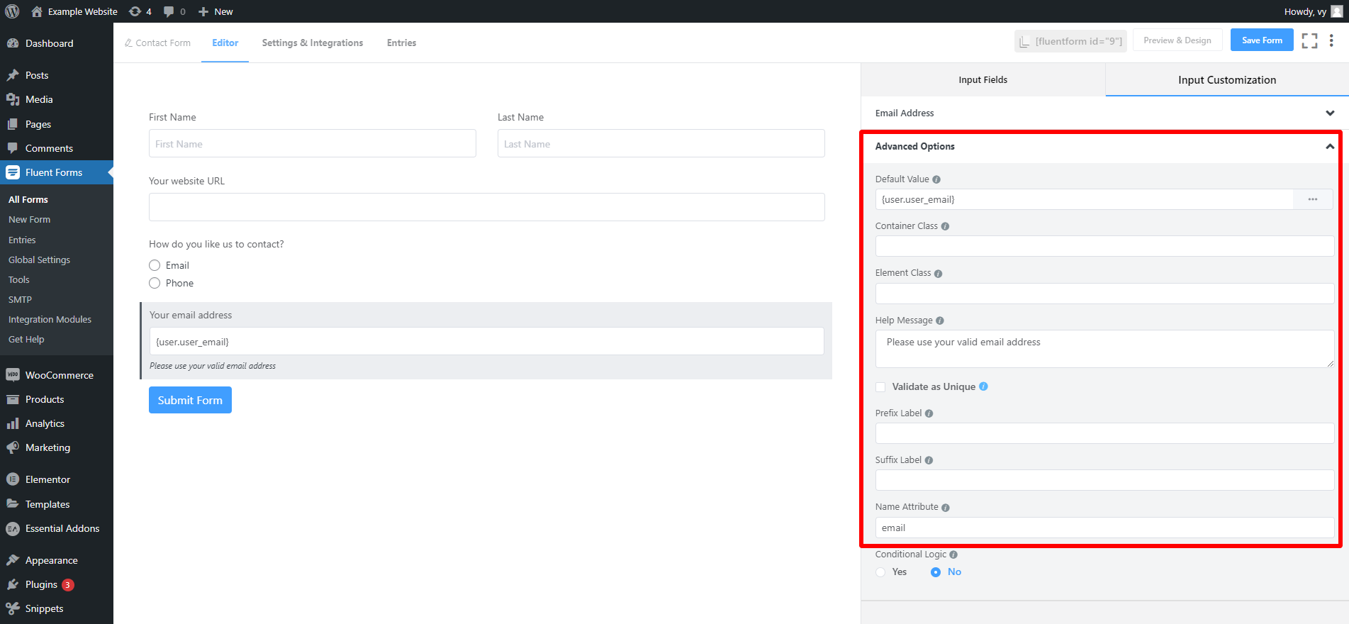 Create Conditional Logic Form In Elementor 8