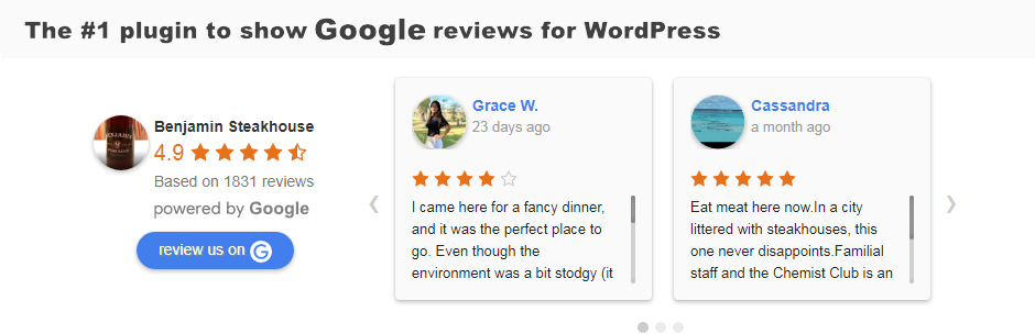 Wordpress Google Review Plugin