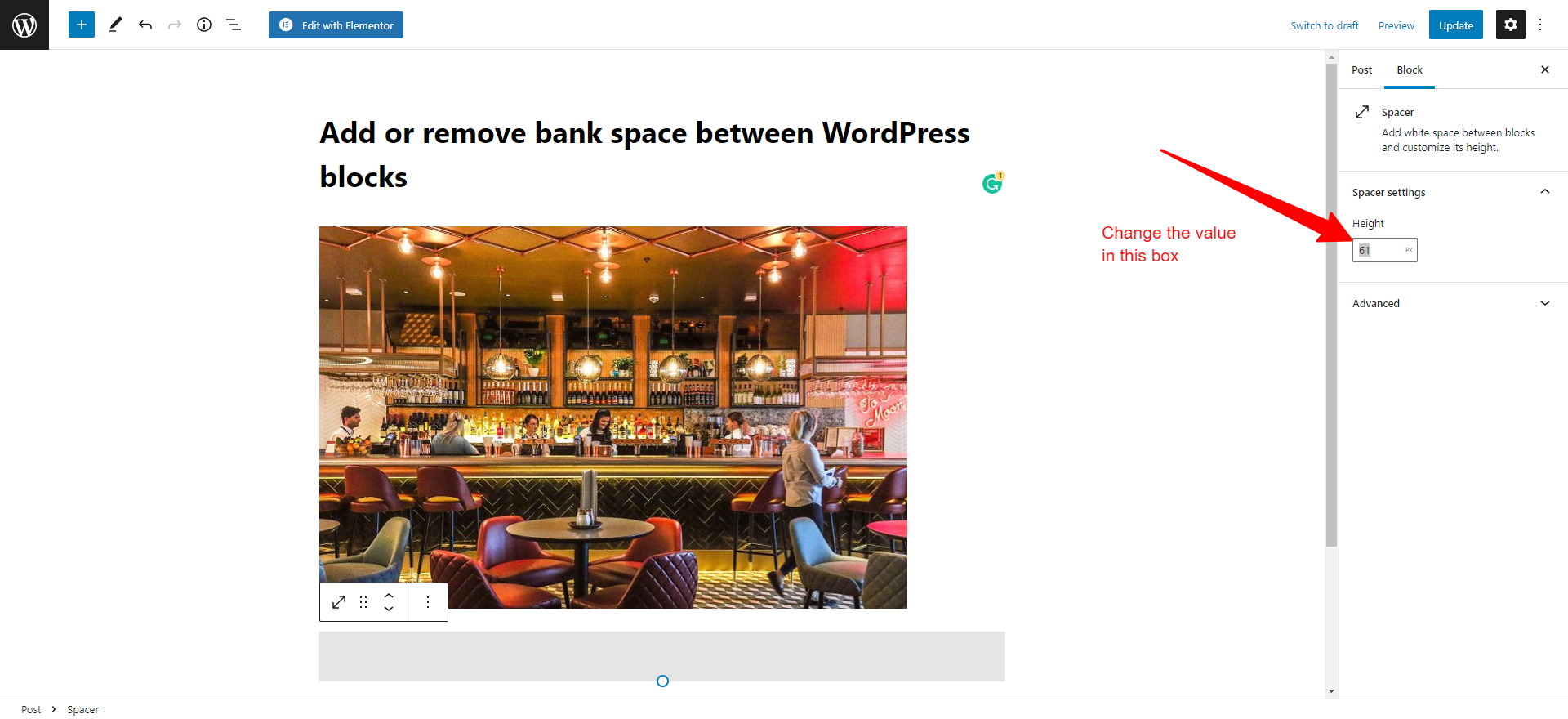 Remove Or Add Blank Space Between Wordpress Blocks 2