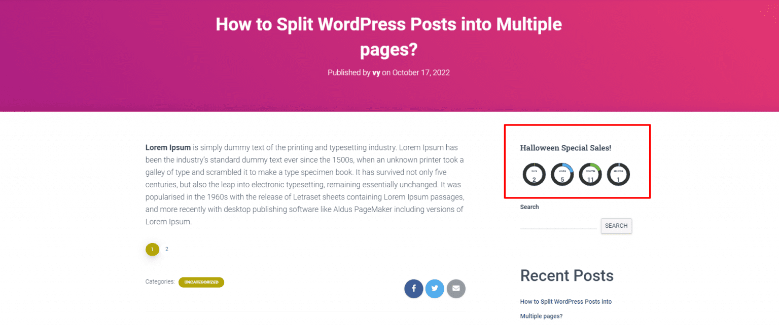 How to Add a Countdown Timer Widget in WordPress with free plugins ...