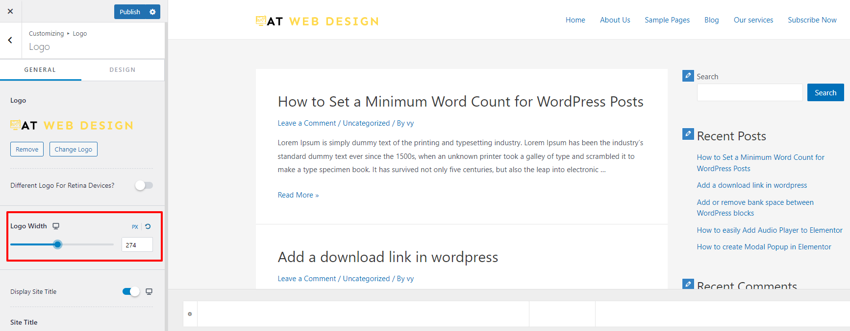 Change Your Logo Size In Wordpress 2