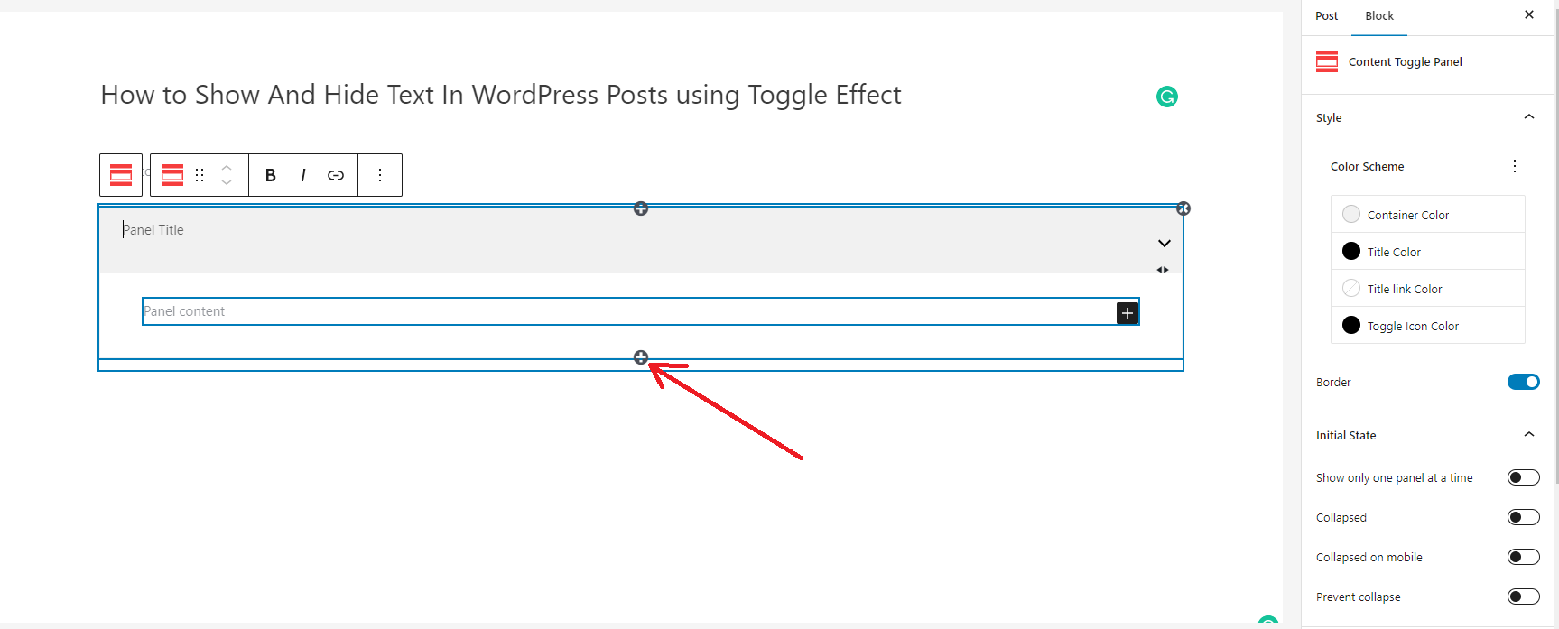Show And Hide Text In Wordpress Post With Toggle Effect 9