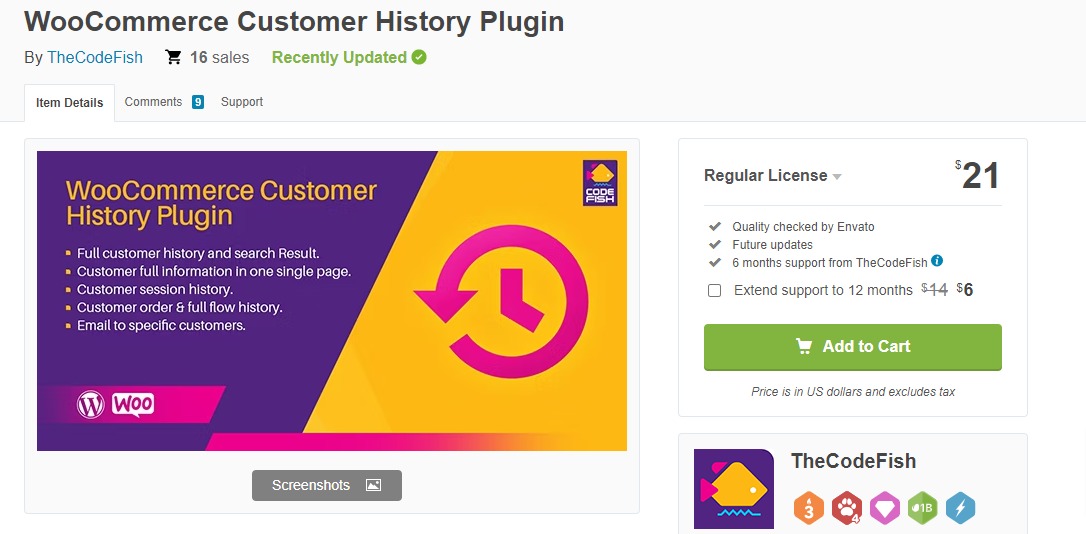 Woocommerce Customer History Plugin