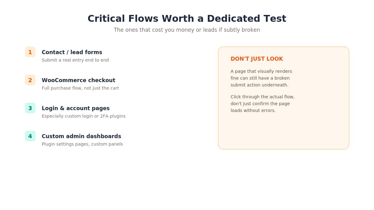 wp71 critical flows checklist