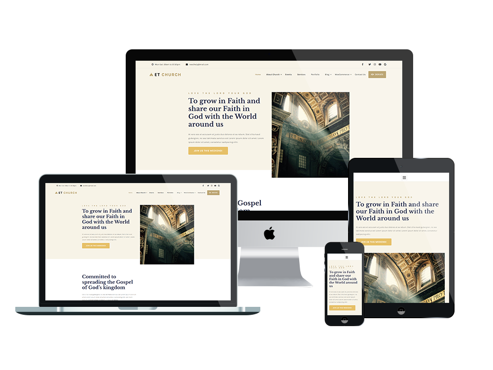 ET Church Free Wordpress Church Website templates Engine Templates