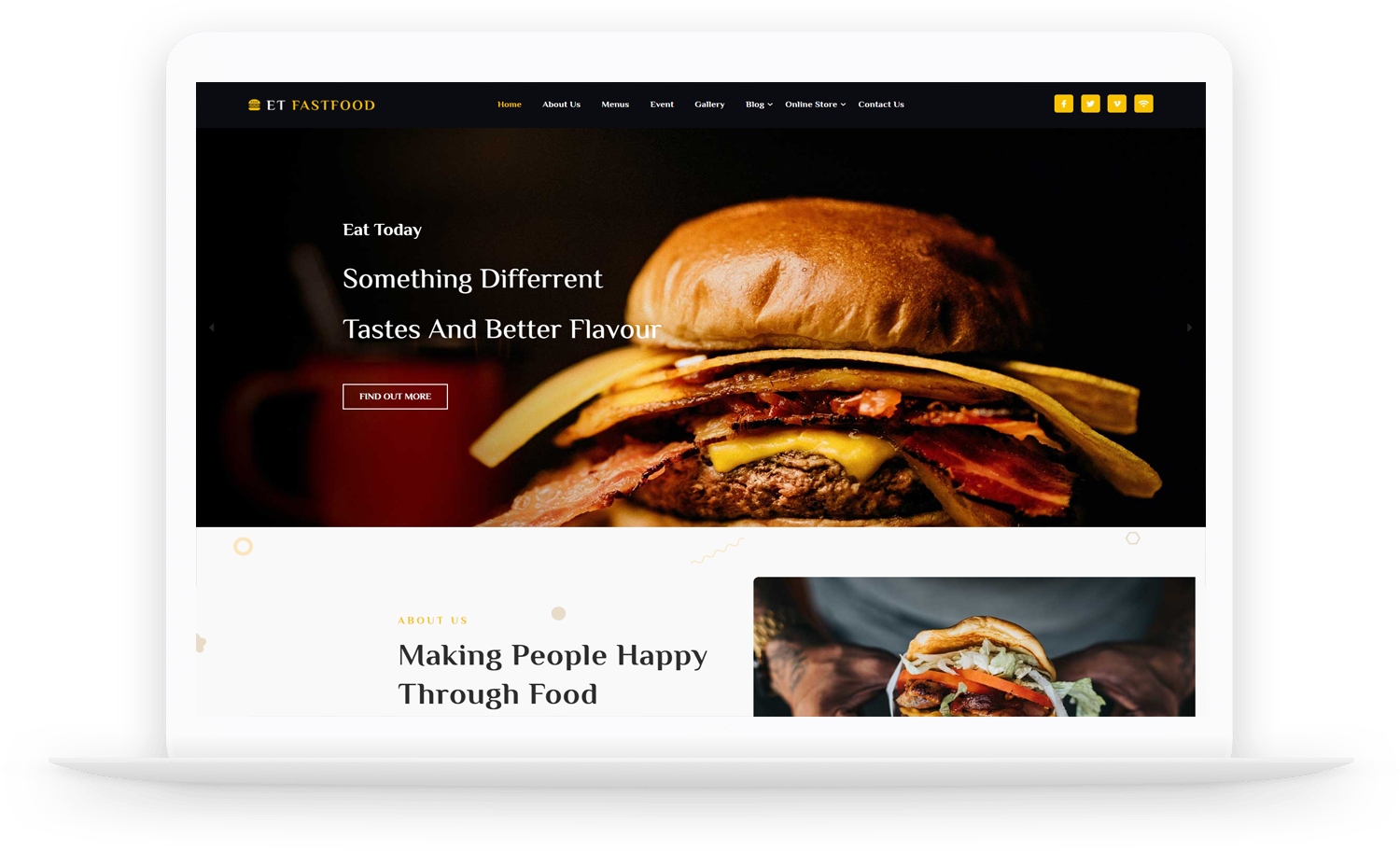 ET FastFood – Free Responsive Wordpress Restaurant Theme