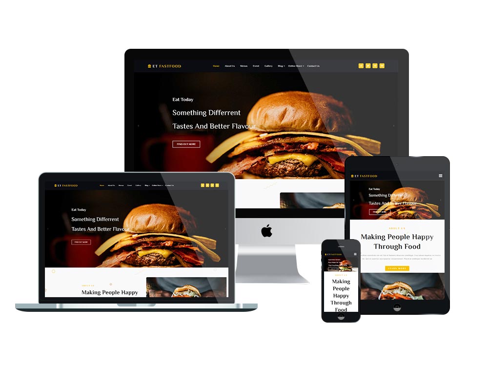 Et Fast Food Free Responsive Joomla Restaurant Template
