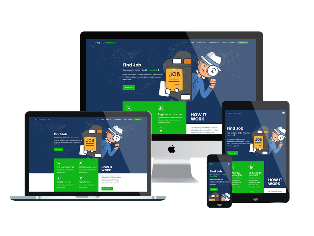 ET Job Portal Free Responsive Job Board Wordpress Theme