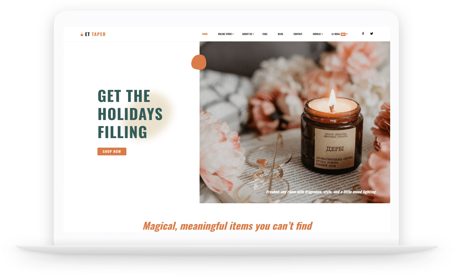 Et Taper Free Responsive Christmas Candle Website Template Engine Templates