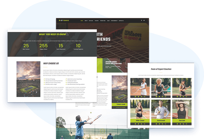 Et Tennis Free Wordpress Theme Elementor