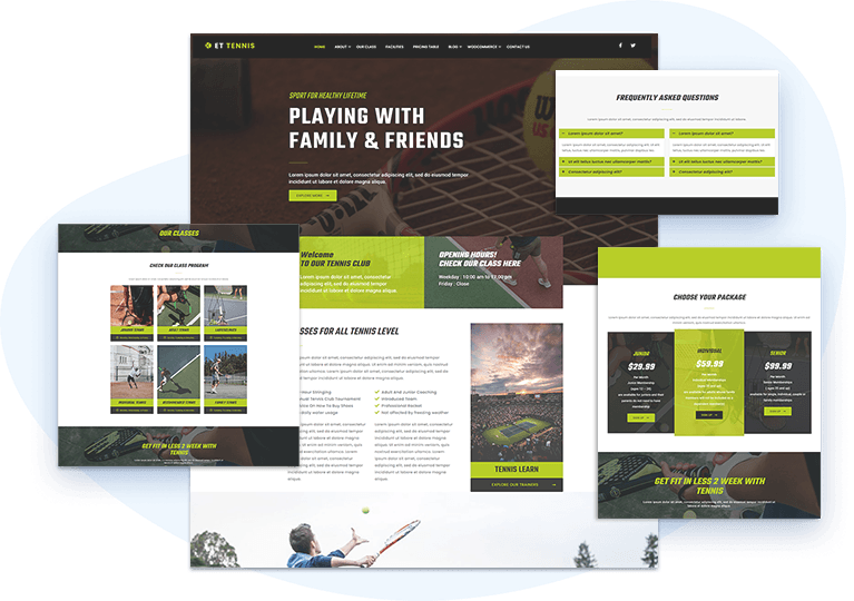 Et Tennis Free Wordpress Theme