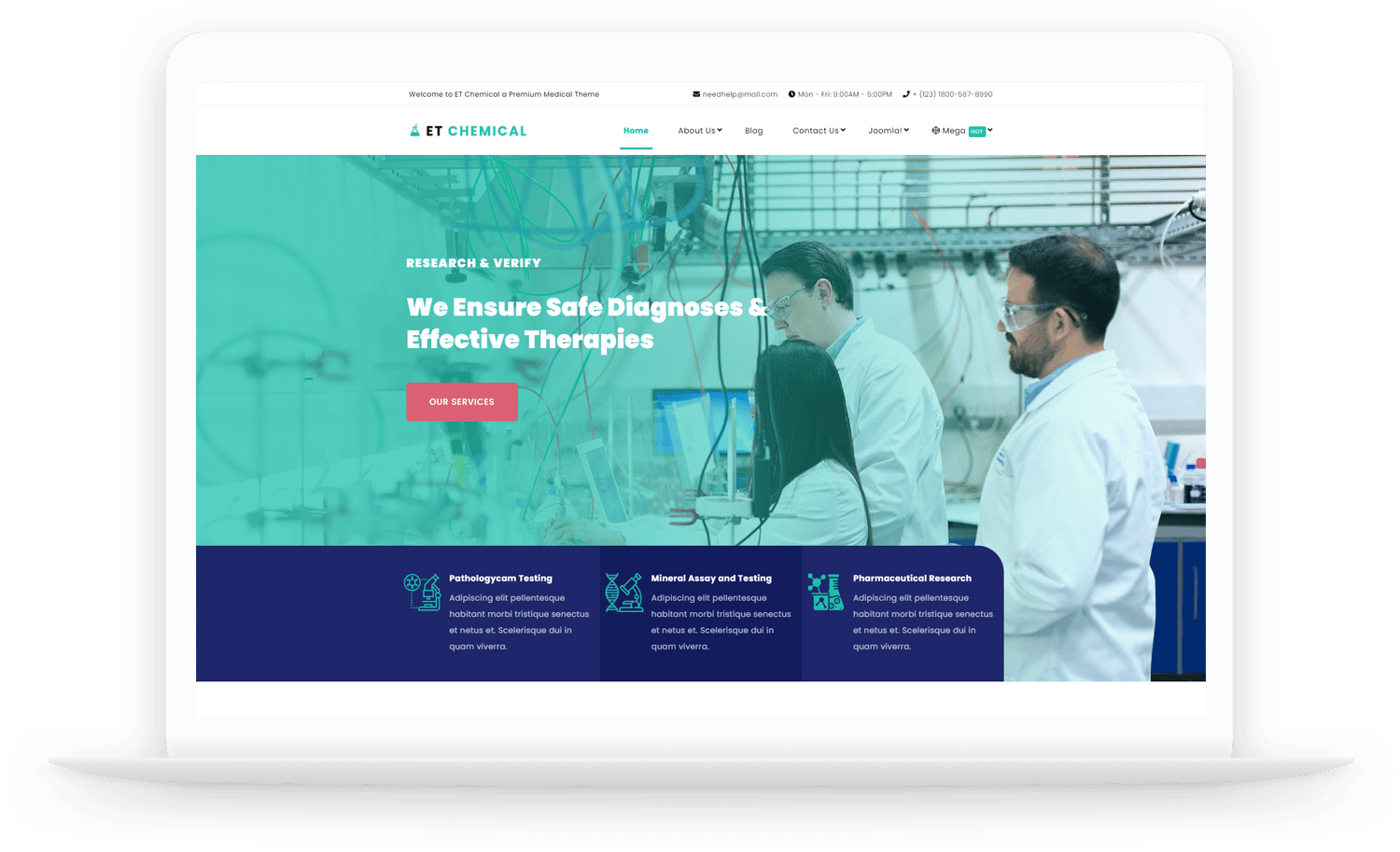 Et Chemical Free Responsive Chemical Website Templates